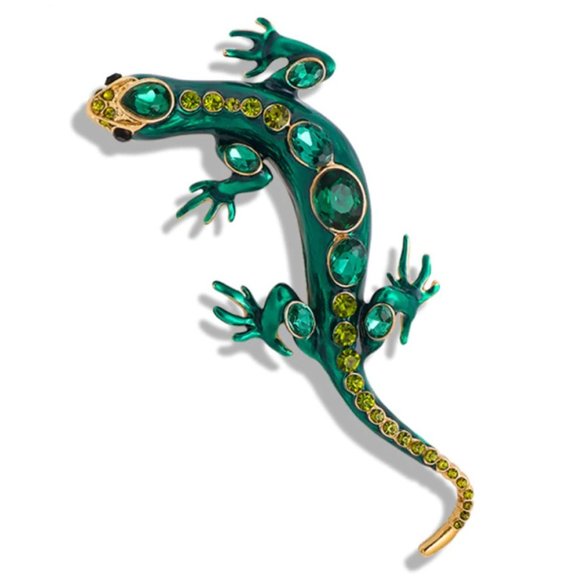 Jewelry - Large Lizard Crystal Brooch / Necklace Pendant